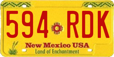 NM license plate 594RDK
