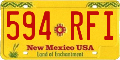 NM license plate 594RFI