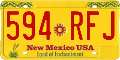 NM license plate 594RFJ