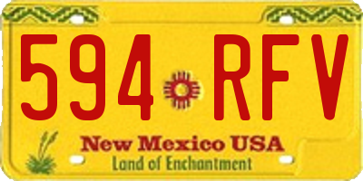 NM license plate 594RFV