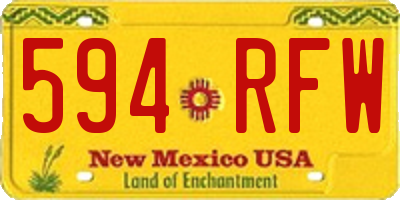 NM license plate 594RFW