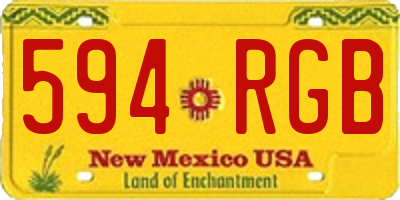 NM license plate 594RGB