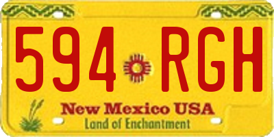 NM license plate 594RGH