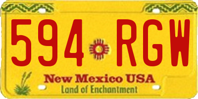 NM license plate 594RGW
