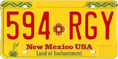 NM license plate 594RGY