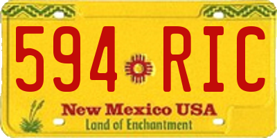 NM license plate 594RIC