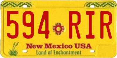 NM license plate 594RIR