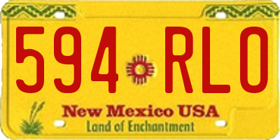 NM license plate 594RLO
