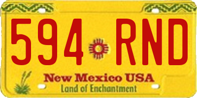 NM license plate 594RND