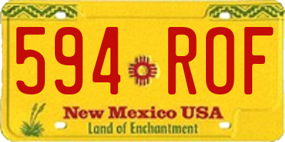 NM license plate 594ROF