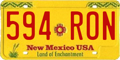 NM license plate 594RON