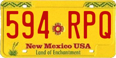 NM license plate 594RPQ