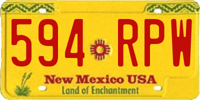 NM license plate 594RPW