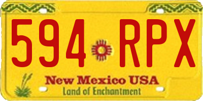 NM license plate 594RPX