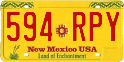 NM license plate 594RPY