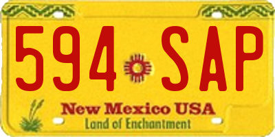 NM license plate 594SAP