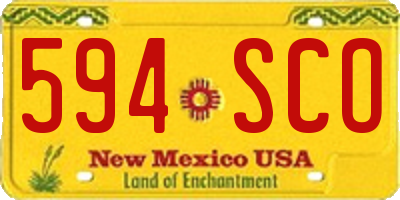 NM license plate 594SCO