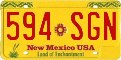 NM license plate 594SGN