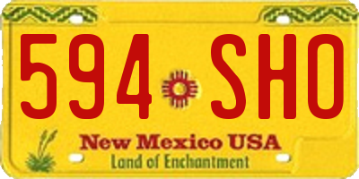 NM license plate 594SHO