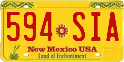 NM license plate 594SIA