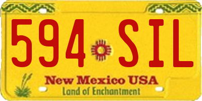 NM license plate 594SIL
