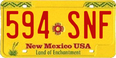 NM license plate 594SNF