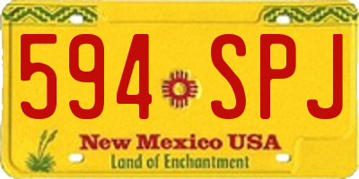 NM license plate 594SPJ