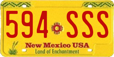 NM license plate 594SSS