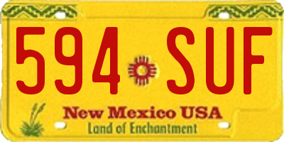 NM license plate 594SUF