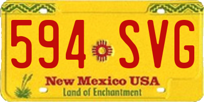 NM license plate 594SVG