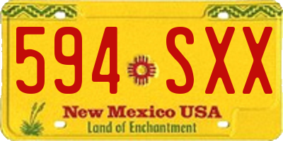 NM license plate 594SXX