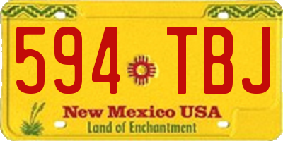 NM license plate 594TBJ
