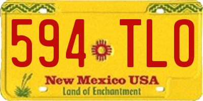 NM license plate 594TLO
