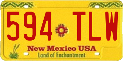 NM license plate 594TLW