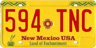 NM license plate 594TNC