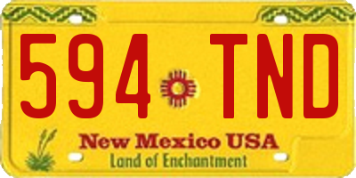 NM license plate 594TND