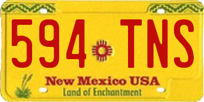 NM license plate 594TNS