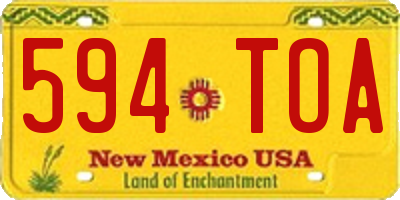 NM license plate 594TOA