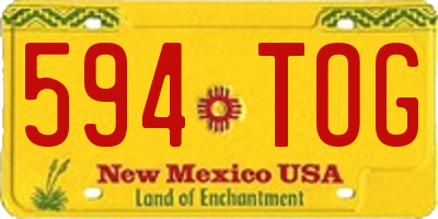 NM license plate 594TOG