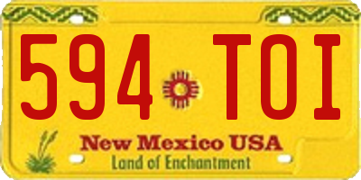NM license plate 594TOI