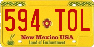 NM license plate 594TOL
