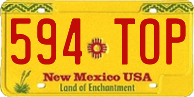 NM license plate 594TOP