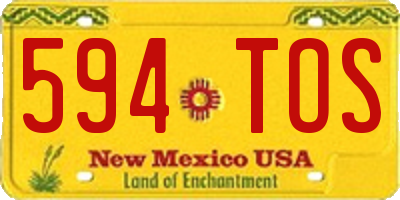 NM license plate 594TOS