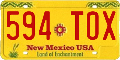 NM license plate 594TOX
