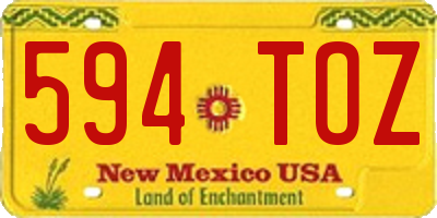 NM license plate 594TOZ