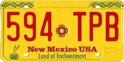 NM license plate 594TPB