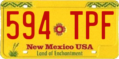 NM license plate 594TPF