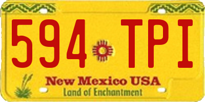 NM license plate 594TPI