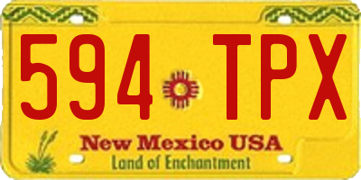 NM license plate 594TPX