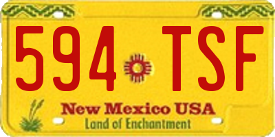 NM license plate 594TSF